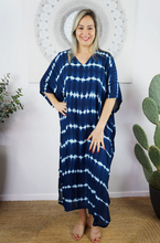 Load image into Gallery viewer, Long Kaftan Dress Nirvana Print
