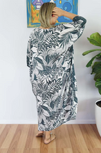 Load image into Gallery viewer, Long Kaftan Dress Betelnut Print
