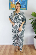 Load image into Gallery viewer, Long Kaftan Dress Betelnut Print
