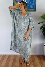 Load image into Gallery viewer, Long Kaftan Dress Palm Cove Print
