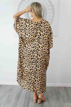 Load image into Gallery viewer, Long Kaftan Dress Walnut Print
