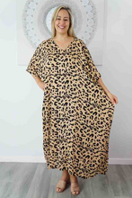 Load image into Gallery viewer, Long Kaftan Dress Walnut Print
