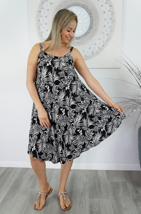 Mid Length Montego Dress Forest Print