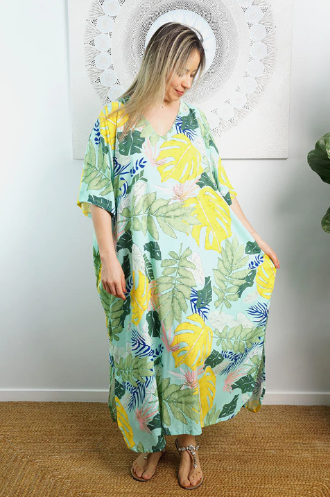 Premium Long Kaftan Dress Tiwi Print