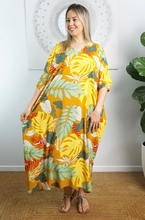 Load image into Gallery viewer, Premium Long Kaftan Dress Tiwi Print
