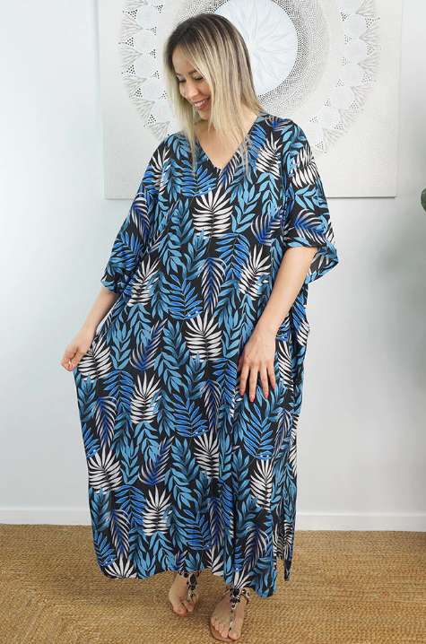 Premium Long Kaftan Dress Kavieng Print