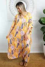 Load image into Gallery viewer, Premium Long Kaftan Dress Kavieng Print
