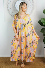 Load image into Gallery viewer, Premium Long Kaftan Dress Kavieng Print
