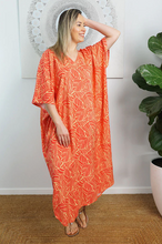 Load image into Gallery viewer, Premium Long Kaftan Dress Jungle Print
