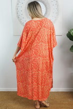 Load image into Gallery viewer, Premium Long Kaftan Dress Jungle Print
