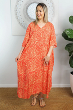 Load image into Gallery viewer, Premium Long Kaftan Dress Jungle Print
