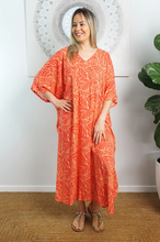 Load image into Gallery viewer, Premium Long Kaftan Dress Jungle Print
