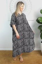 Load image into Gallery viewer, Premium Long Kaftan Dress Jungle Print
