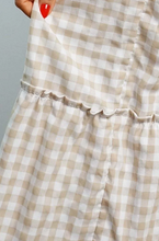 Load image into Gallery viewer, 3/4 Tie Up Smock Dress Gingham Print
