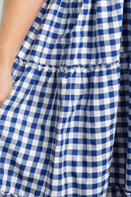 Load image into Gallery viewer, 3/4 Tie Up Smock Dress Gingham Print
