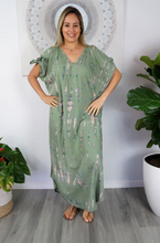 Load image into Gallery viewer, Cold Shoulder Mykonos Dress Tie Dye Print
