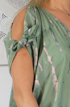 Load image into Gallery viewer, Cold Shoulder Mykonos Dress Tie Dye Print
