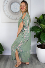 Load image into Gallery viewer, Cold Shoulder Mykonos Dress Tie Dye Print
