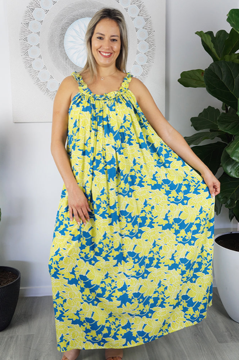 Long Magnum Dress Spot Flower Print
