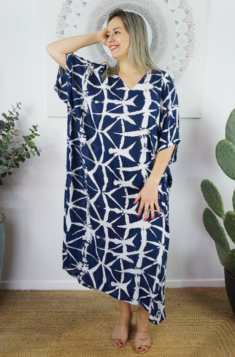 Long Kaftan Dress Hampshire Print
