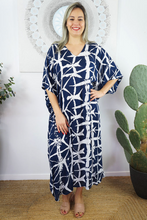 Load image into Gallery viewer, Long Kaftan Dress Hampshire Print
