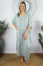 Load image into Gallery viewer, Long Kaftan Dress Madagascar Print
