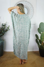 Load image into Gallery viewer, Long Kaftan Dress Madagascar Print
