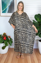 Load image into Gallery viewer, Long Kaftan Dress Leopard Print
