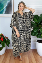 Load image into Gallery viewer, Long Kaftan Dress Leopard Print
