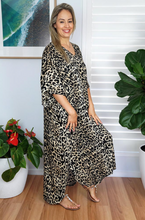 Load image into Gallery viewer, Long Kaftan Dress Leopard Print
