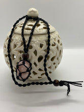 Load image into Gallery viewer, Macrame Interchangeable Crystal Pouch Necklace
