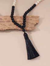 Load image into Gallery viewer, Semi-Precious Stone and Wooden Bead Long Necklace
