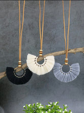 Load image into Gallery viewer, Handmade Leather and Silk Tassel Long Necklace
