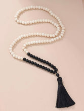 Load image into Gallery viewer, Semi-Precious Stone and Wooden Bead Long Necklace
